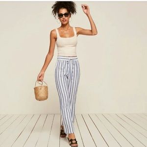 NEW Reformation Striped Pants (blue/white)